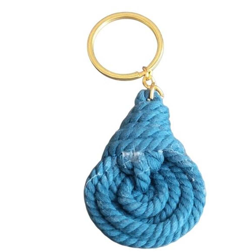 Blue Rope Keychain with Gold Ring - Picture 3 of 3